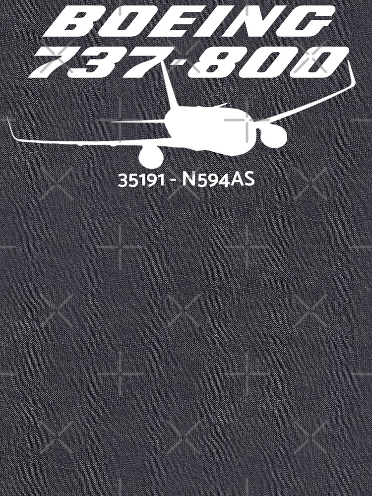 Thumbnail 7 of 7, Classic T-Shirt, Boeing 737-800 35191 N594AS (White Print) designed and sold by AvGeekCentral.