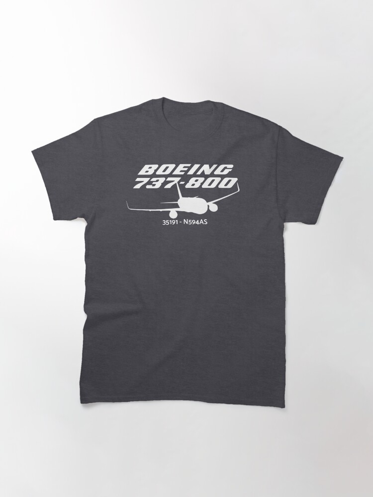 Thumbnail 2 of 7, Classic T-Shirt, Boeing 737-800 35191 N594AS (White Print) designed and sold by AvGeekCentral.