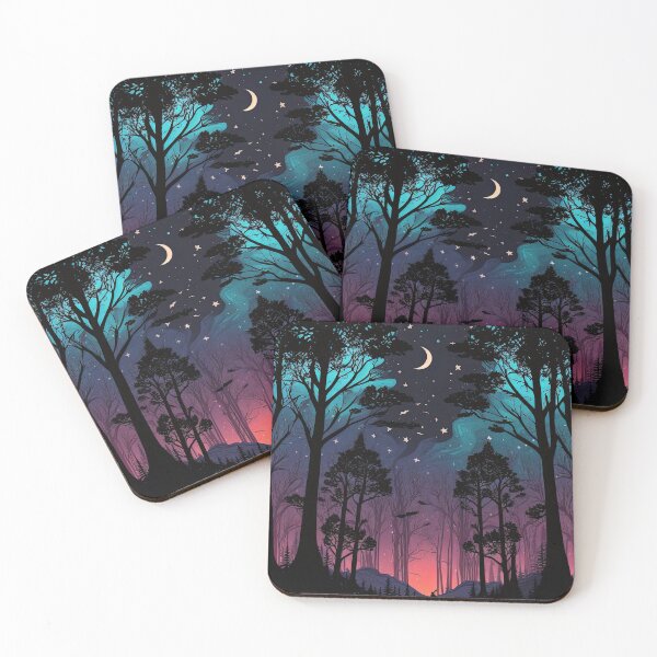Item preview, Luna y estrellas visibles desde el bosque por IA generativa designed and sold by aicanfeel.