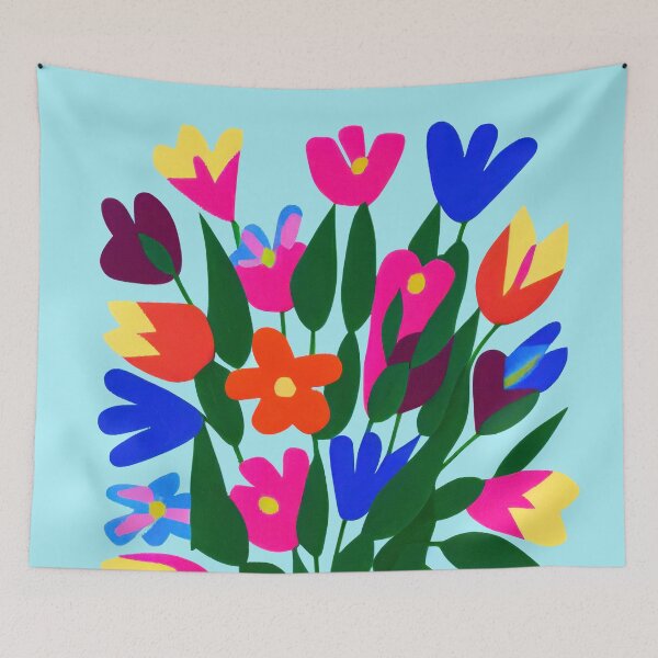 Item preview, Fiori Riso nº 07 - Minimalist Colorful Flowers Risoprint designed and sold by Futuristicas.