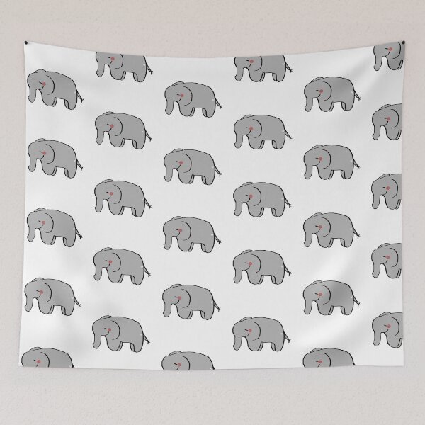 Item preview, Small grey smiling elephant  designed and sold by Reece3645.