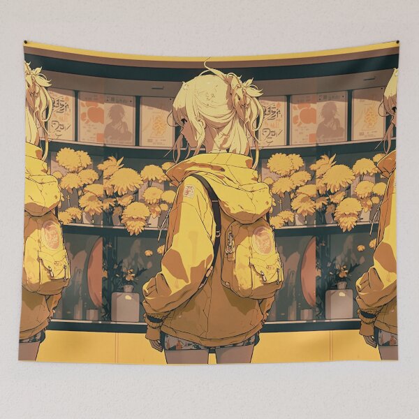Item preview, Japanese Aesthetic Anime of a Yellow Blossom World designed and sold by EmeraldeaArt.