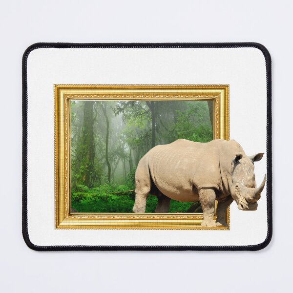 Item preview, Rhinoceros in frame with 3D effect designed and sold by borabiii.