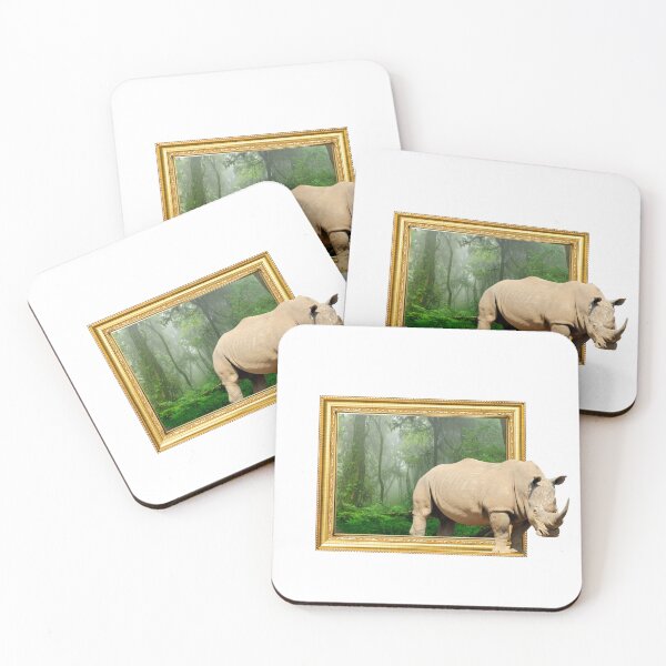 Item preview, Rhinoceros in frame with 3D effect designed and sold by borabiii.