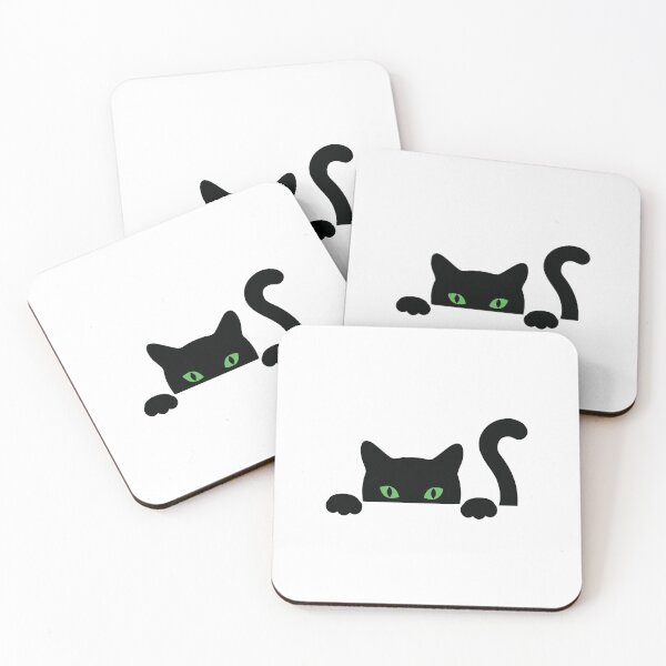 Item preview, Peeping Black Cat Sticker cut designed and sold by abdslam ★★★★★.