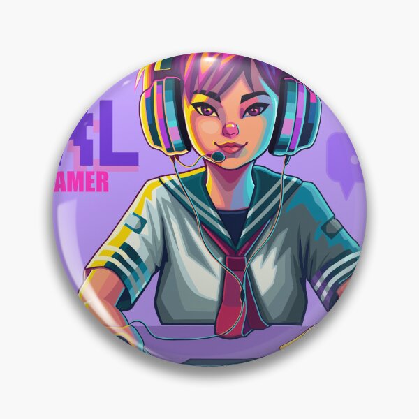 Item preview, Asian girl gamer or streamer with with cat ears headset designed and sold by Ekaterina Glazkova.