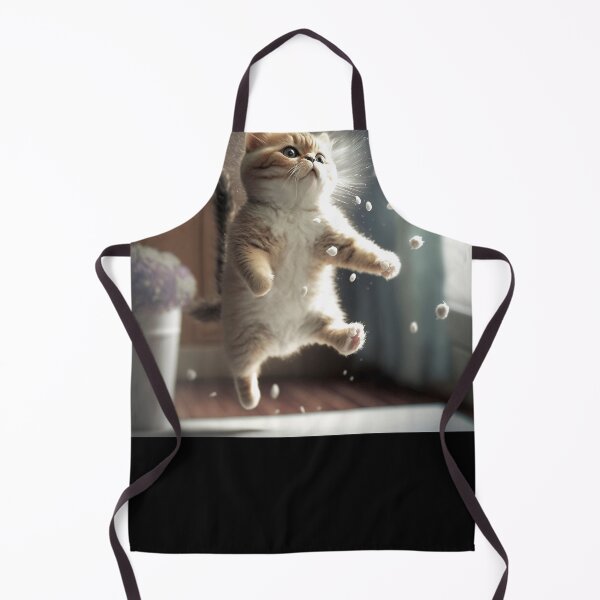 Item preview, Jumping cat, Illustration of adorable kitten with nice fur and funny face expressions created with Generative AI technology designed and sold by outsiderzone.
