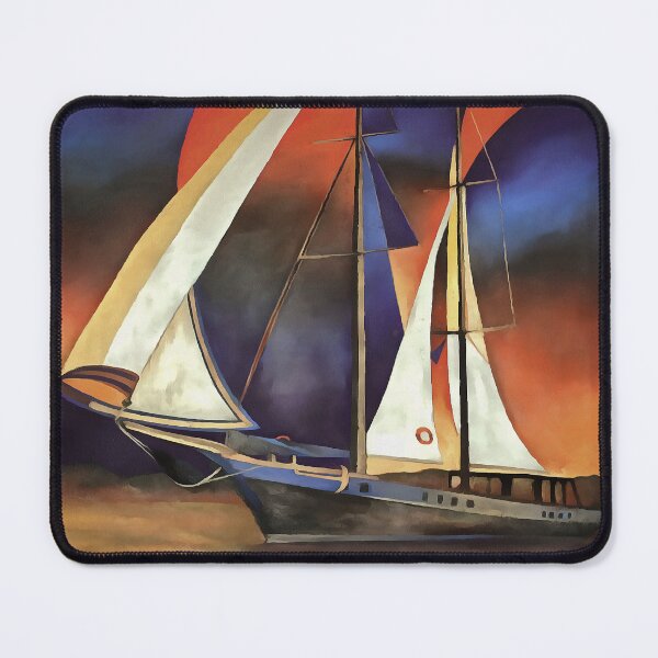 Item preview, Artistic Gulet Under Sail In Orange and Purple designed and sold by taiche.