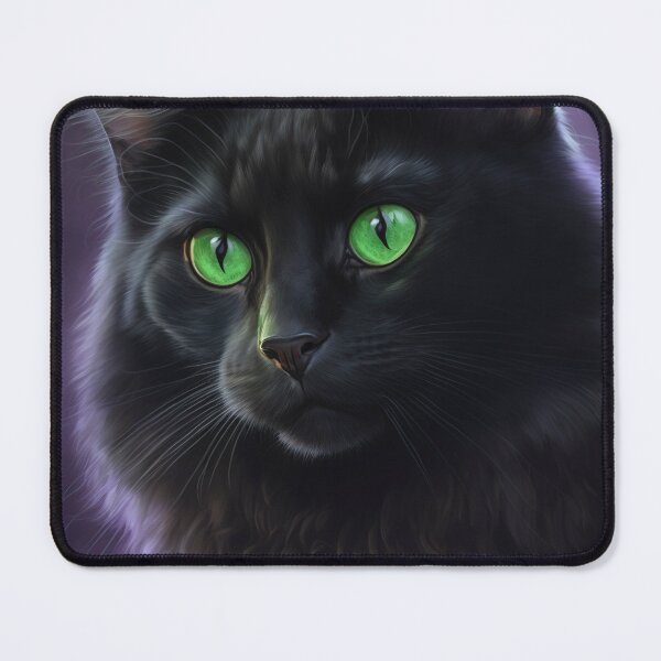 Aperçu de l'œuvre Chat noir, illustration de chaton adorable avec de belles expressions de fourrure et de visage drôle créées avec une technologie de l'IA générative créée et vendue par outsiderzone.
