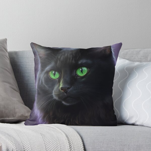 Item preview, Black cat, Illustration of adorable kitten with nice fur and funny face expressions created with Generative AI technology designed and sold by outsiderzone.