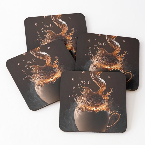 Item preview, Coffee splash artwork - lighting and splash wallart, printart, canvas and poster 04 designed and sold by jetaiart.