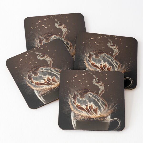 Item preview, Coffee splash artwork - lighting and splash wallart, printart, canvas and poster 07 designed and sold by jetaiart.