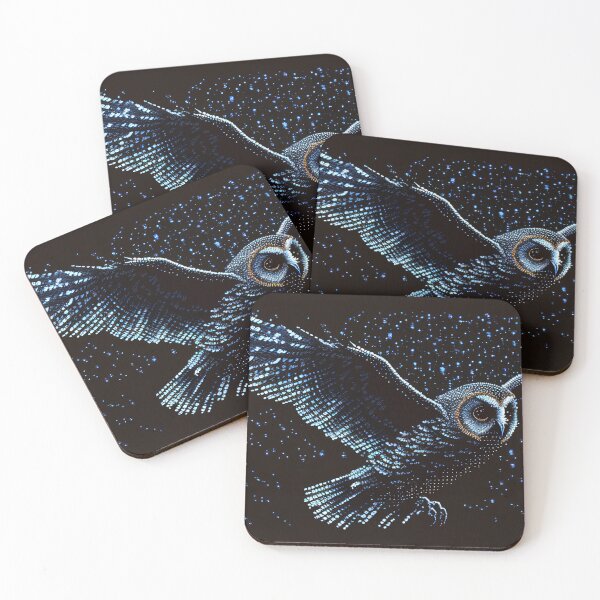 Item preview, Blue ASCII owl with a Starry background designed and sold by dragonwolfpack.