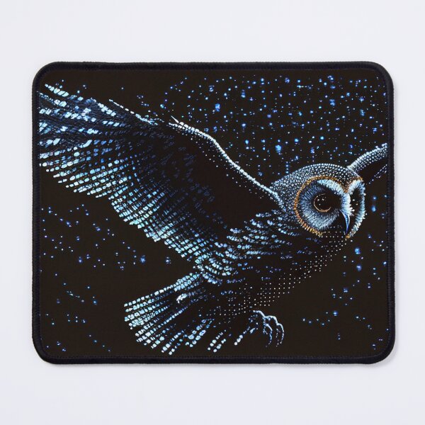 Item preview, Blue ASCII owl with a Starry background designed and sold by dragonwolfpack.
