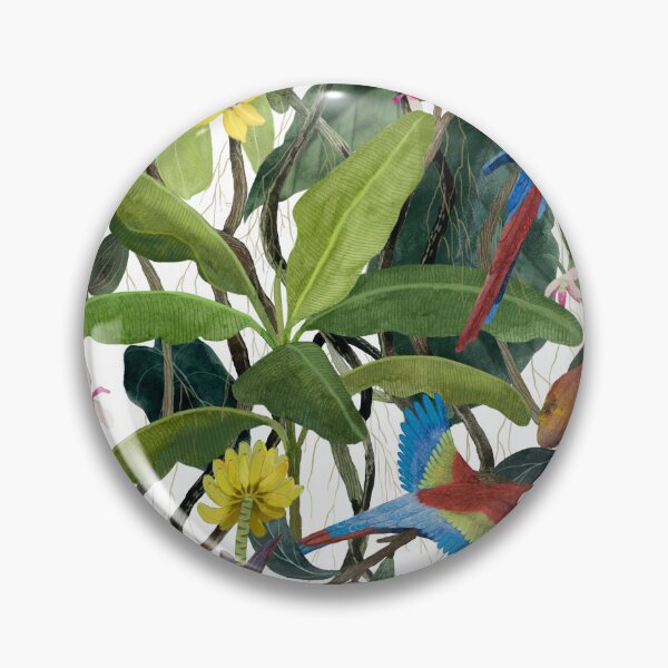 Item preview, Amazonia. Watercolor illustration of rainforest plants and parrots designed and sold by HannaShvaikova.