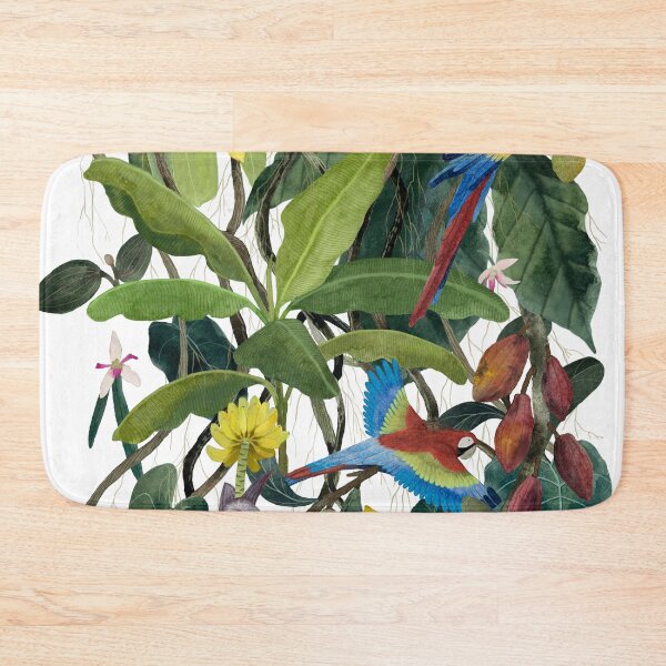 Item preview, Amazonia. Watercolor illustration of rainforest plants and parrots designed and sold by HannaShvaikova.