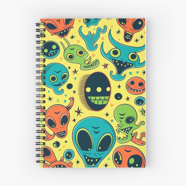 Aperçu de l'œuvre Heureux amis extraterrestres jaune créée et vendue par CosyDesign.
