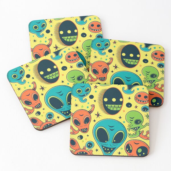 Item preview, Happy Alien friends Yellow designed and sold by CosyDesign.