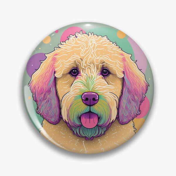 Item preview, A close up of a goldendoodle designed and sold by Warehouse46.