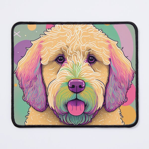Item preview, A close up of a goldendoodle designed and sold by Warehouse46.