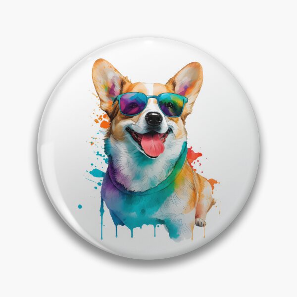 Item preview, Rainbow Corgi in Sunglasses Funny Corgi Dog Lovers designed and sold by SecretDicer.