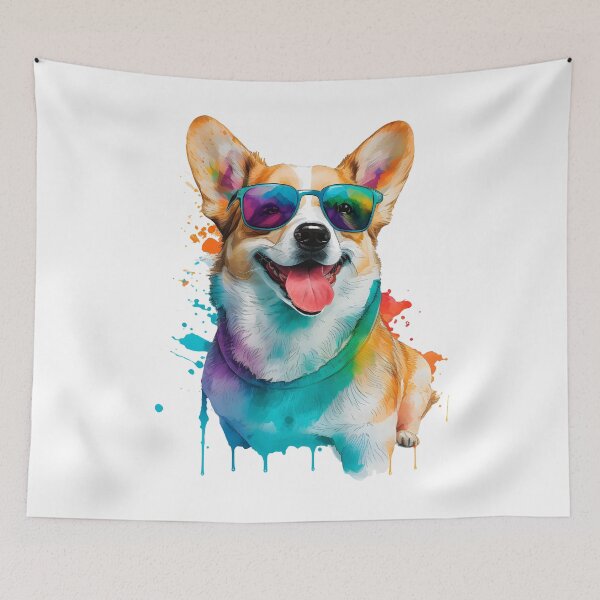 Item preview, Rainbow Corgi in Sunglasses Funny Corgi Dog Lovers designed and sold by SecretDicer.