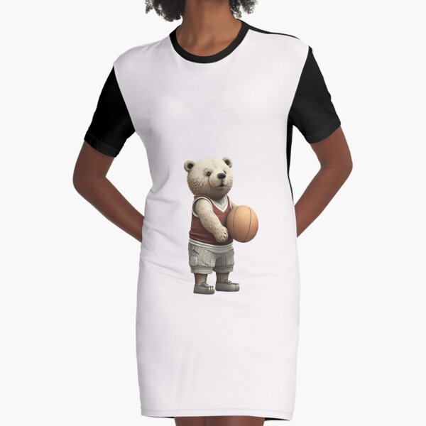  Linda camiseta de baloncesto de oso de peluche, Negro