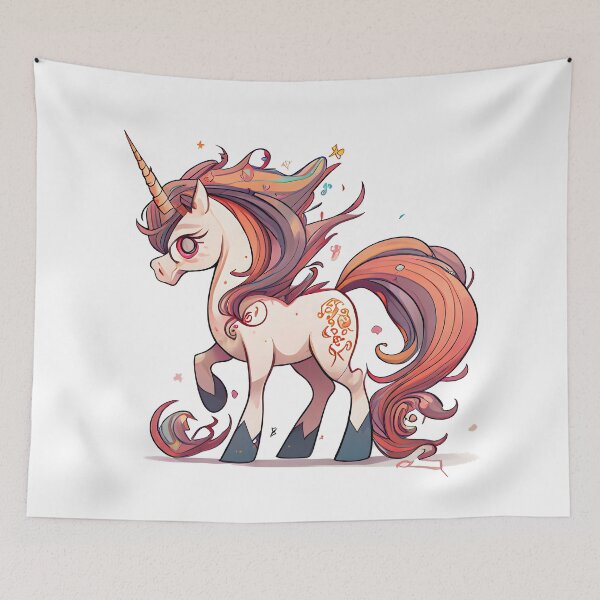 Item preview, Cartoon Norwegian Fjord Horse Unicorn Horses 3 designed and sold by MLArtifex.