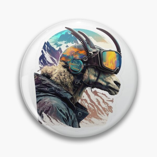 Artikelvorschau, Cooler Skihelm-Ziegen-Gebirgsaufkleber entworfen und verkauft von HCNDesign.