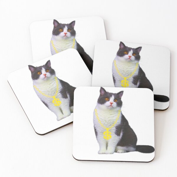 Item preview, Cute cat with thug dollar gold chain  designed and sold by Menariya.