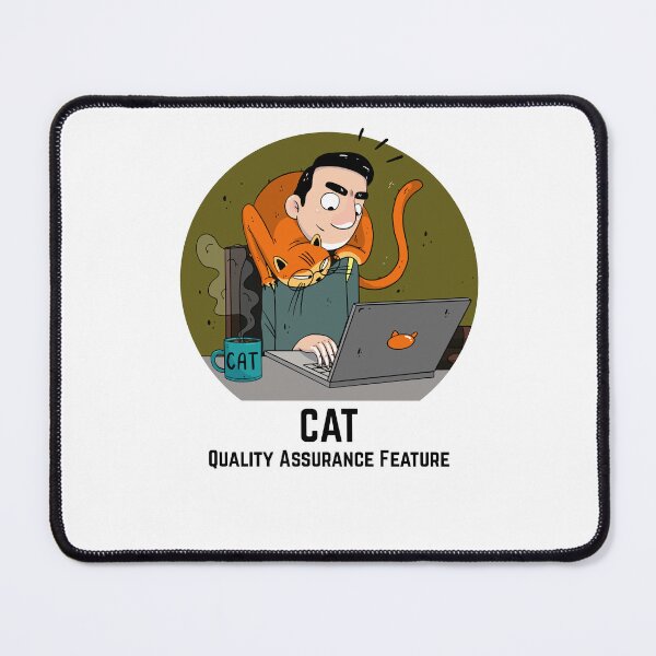 Item preview, Dark green Guy with his cat "CAT Quality Assurance Feature" designed and sold by marcinkucharski.