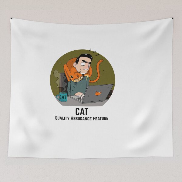 Item preview, Dark green Guy with his cat "CAT Quality Assurance Feature" designed and sold by marcinkucharski.