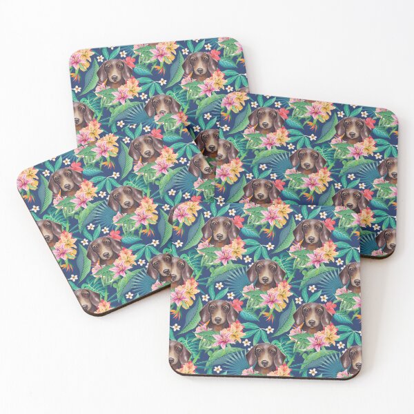 Item preview, Tropical Chocolate Tan Dachshund Doxie  designed and sold by lulupetart.