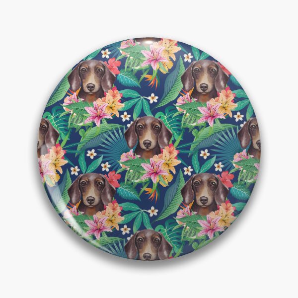 Item preview, Tropical Chocolate Tan Dachshund Doxie  designed and sold by lulupetart.
