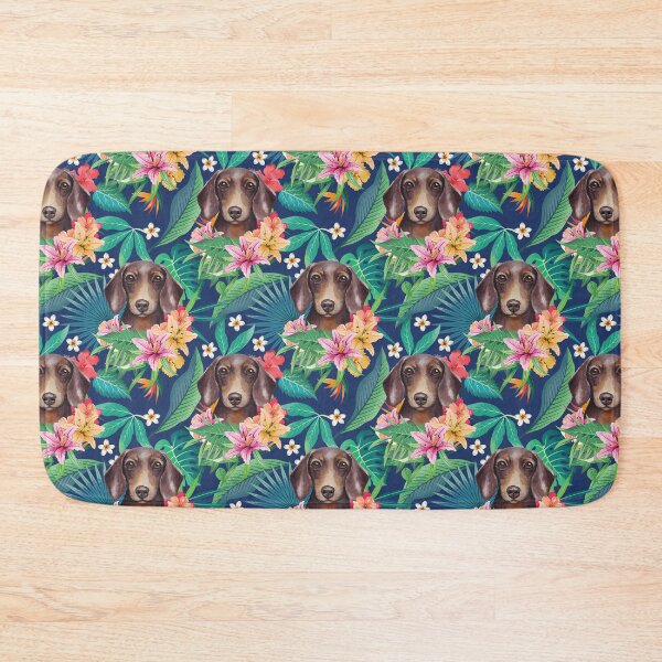 Item preview, Tropical Chocolate Tan Dachshund Doxie  designed and sold by lulupetart.