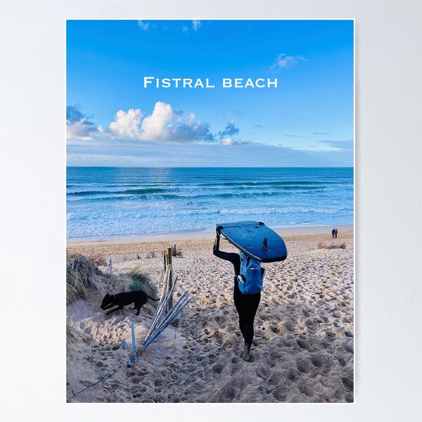 Item preview, The famous Fistral beach with a surfer designed and sold by NoemiAdel.