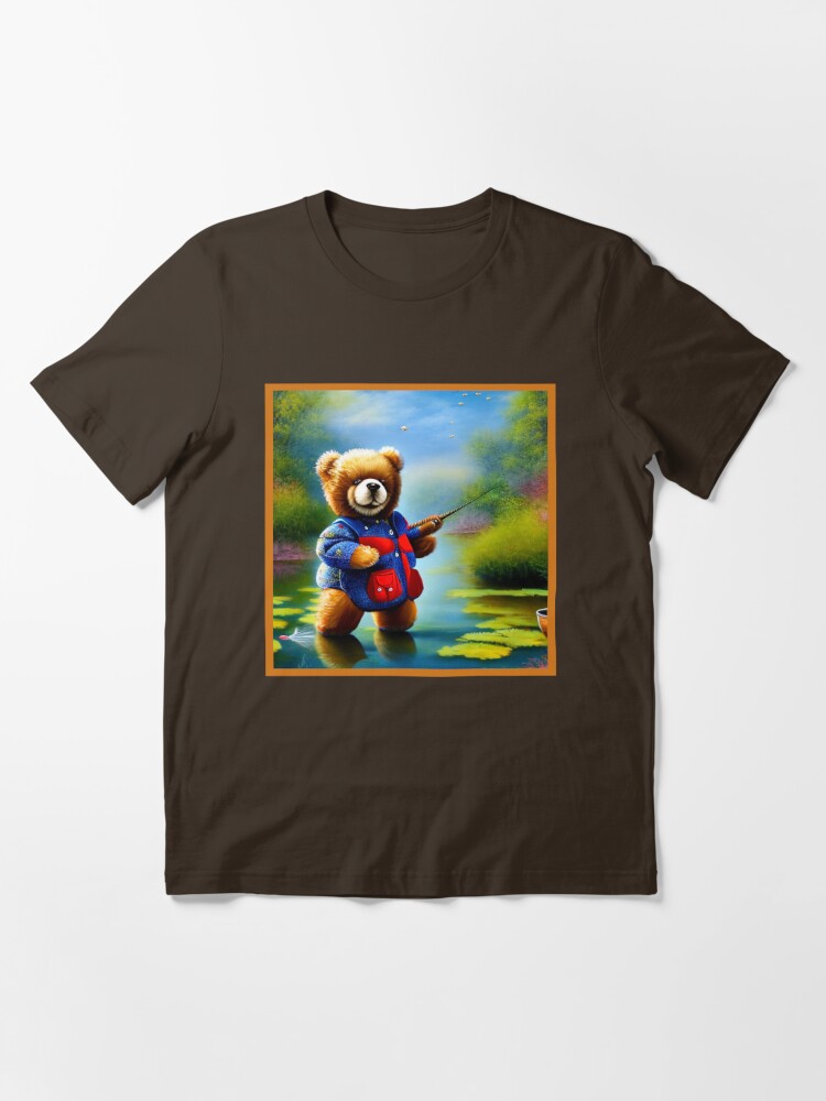 Gone Fishing Teddy Bear In Vest with Pole Essential T-Shirt for