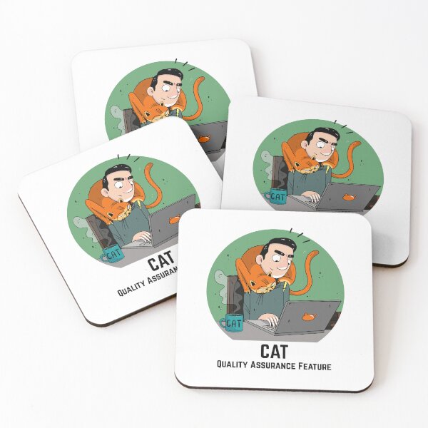 Item preview, Light green Guy with his cat "CAT Quality Assurance Feature" designed and sold by marcinkucharski.