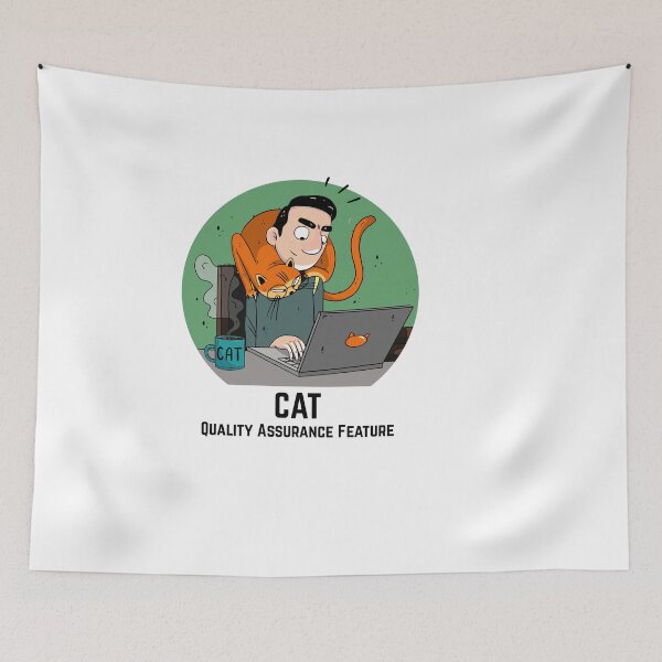 Item preview, Light green Guy with his cat "CAT Quality Assurance Feature" designed and sold by marcinkucharski.