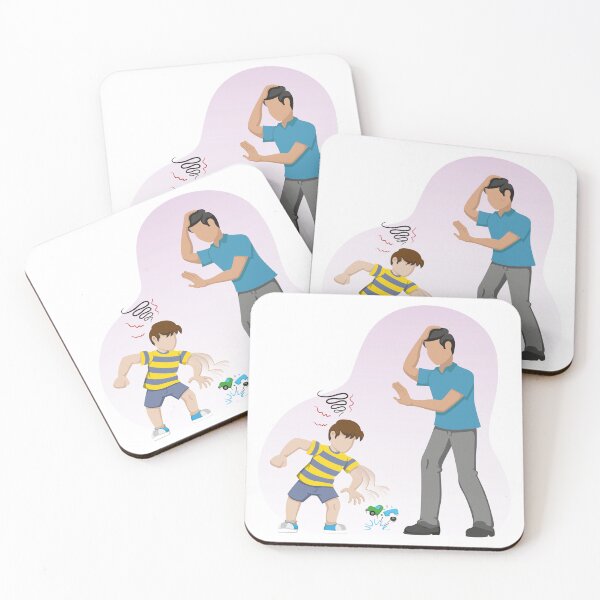 Item preview, Angry child throwing toy on floor, father trying to calm down. Ideal for educational materials and training designed and sold by LucianoCosmo.