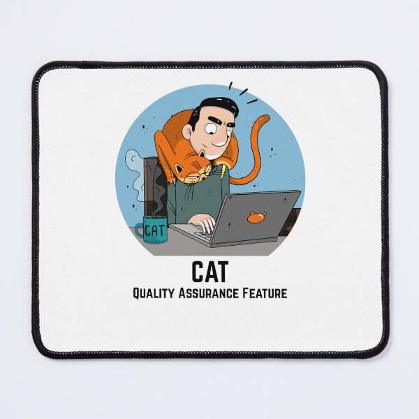 Item preview, Blue Guy with his cat "CAT Quality Assurance Feature" designed and sold by marcinkucharski.