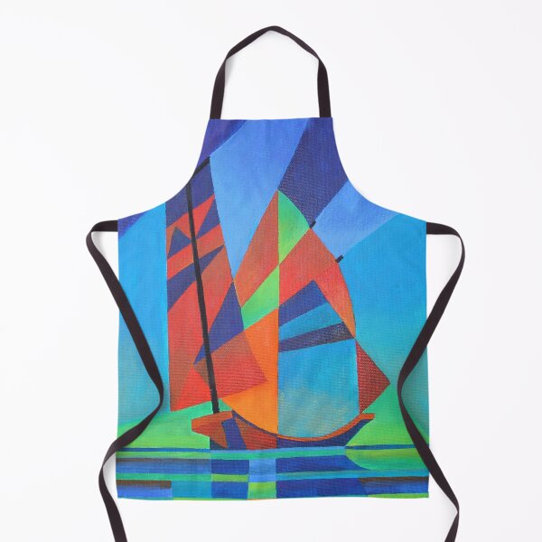 Item preview, Abstract Art Junk Boat Against Deep Blue Sky designed and sold by taiche.