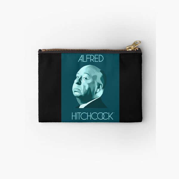 Item preview, Alfred Hitchcock portrait in teal with name designed and sold by QuirkyArtz.