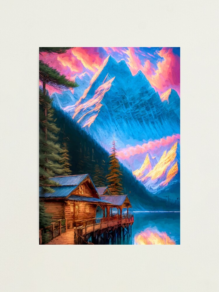 Photographic Print, Lake cabin by Brian Vegas designed and sold by Brian Vegas
