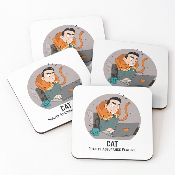 Item preview, Gray Guy with his cat "CAT Quality Assurance Feature" designed and sold by marcinkucharski.