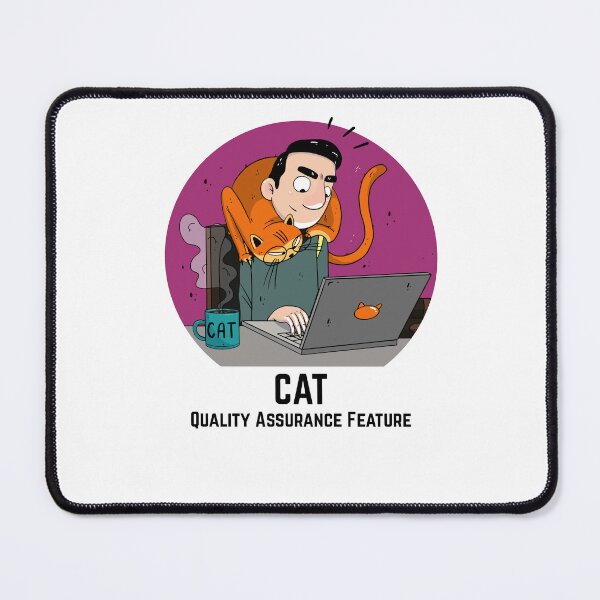 Item preview, Pink Guy with his cat "CAT Quality Assurance Feature" designed and sold by marcinkucharski.