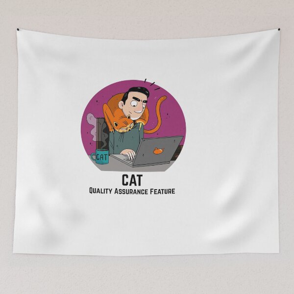 Item preview, Pink Guy with his cat "CAT Quality Assurance Feature" designed and sold by marcinkucharski.