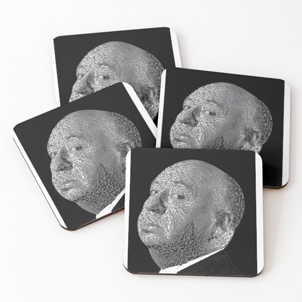 Item preview, Hitchcock birds portrait grey on black  designed and sold by QuirkyArtz.