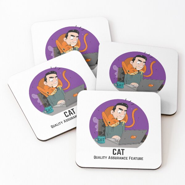 Item preview, Purple Guy with his cat "CAT Quality Assurance Feature" designed and sold by marcinkucharski.