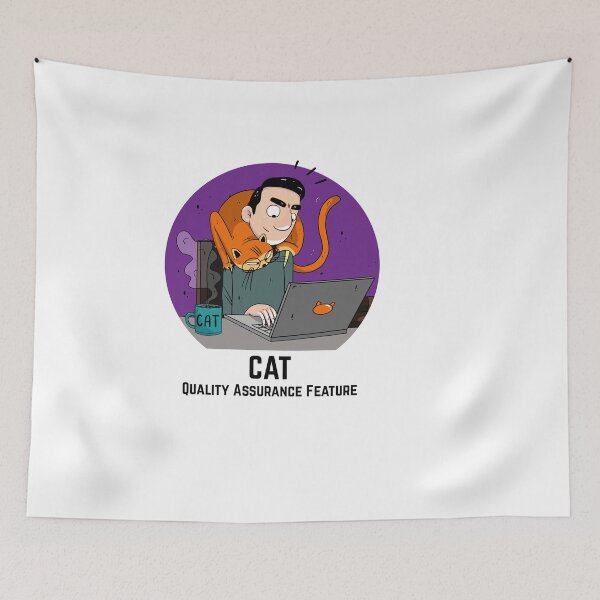 Item preview, Purple Guy with his cat "CAT Quality Assurance Feature" designed and sold by marcinkucharski.